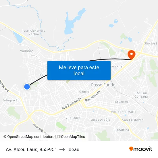 Av. Alceu Laus, 855-951 to Ideau map