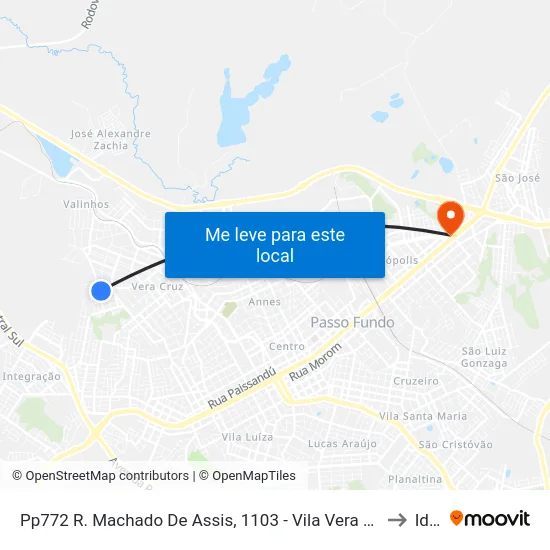 Pp772 R. Machado De Assis, 1103 - Vila Vera Cruz(Em Frente Casa 1190) to Ideau map