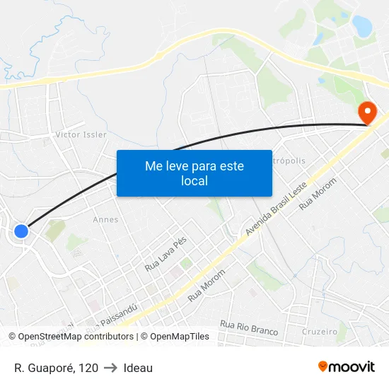 R. Guaporé, 120 to Ideau map