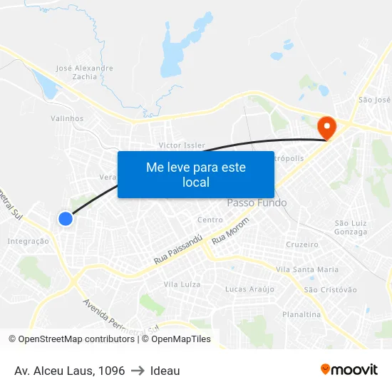 Av. Alceu Laus, 1096 to Ideau map