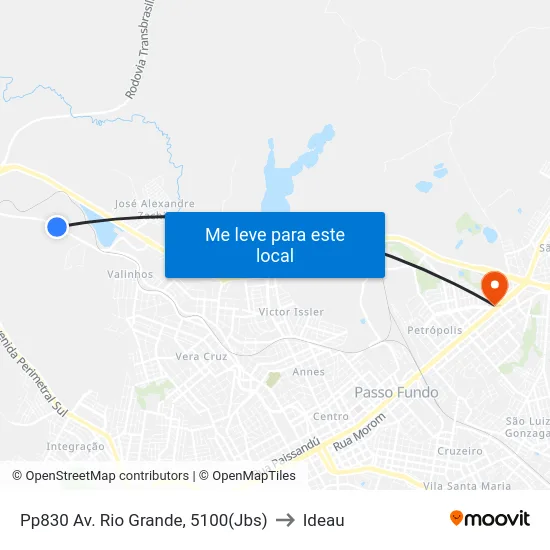 Pp830 Av. Rio Grande, 5100(Jbs) to Ideau map