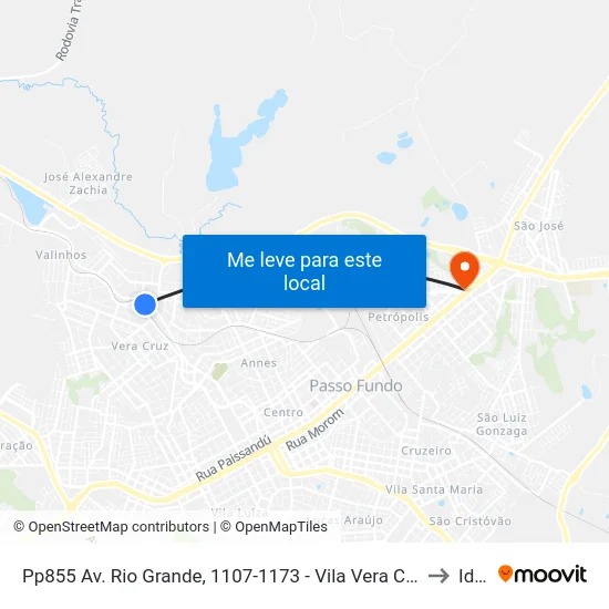Pp855 Av. Rio Grande, 1107-1173 - Vila Vera Cruz(Lavagem Rio Grande) to Ideau map