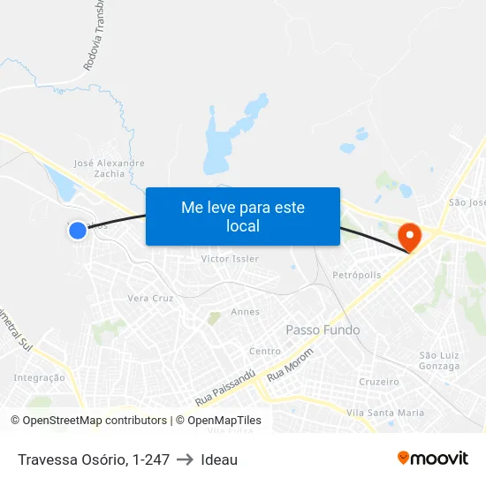 Travessa Osório, 1-247 to Ideau map