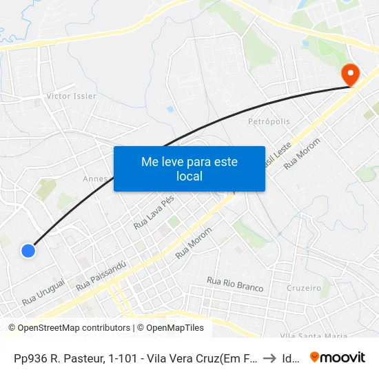 Pp936 R. Pasteur, 1-101 - Vila Vera Cruz(Em Frente Casa 38) to Ideau map