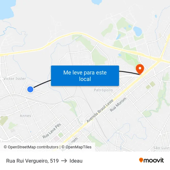 Rua Rui Vergueiro, 519 to Ideau map