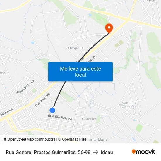 Rua General Prestes Guimarães, 56-98 to Ideau map