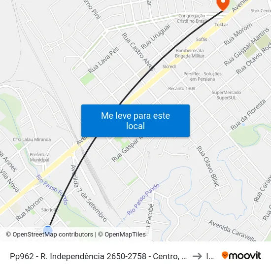 Pp962 - R. Independência 2650-2758 - Centro, Passo Fundo - Rs (Independencia L 12) to Ideau map