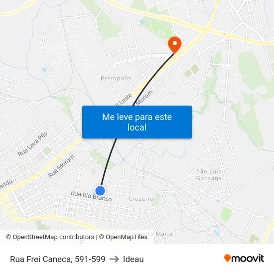 Rua Frei Caneca, 591-599 to Ideau map