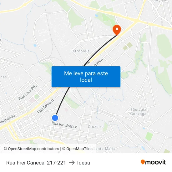 Rua Frei Caneca, 217-221 to Ideau map