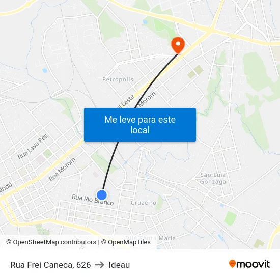 Rua Frei Caneca, 626 to Ideau map