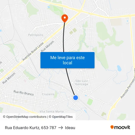 Rua Eduardo Kurtz, 653-787 to Ideau map