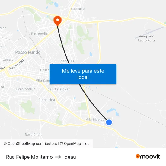 Rua Felipe Moliterno to Ideau map