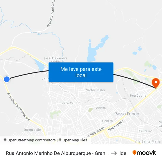 Rua Antonio Marinho De Alburquerque - Gran Palazzo to Ideau map