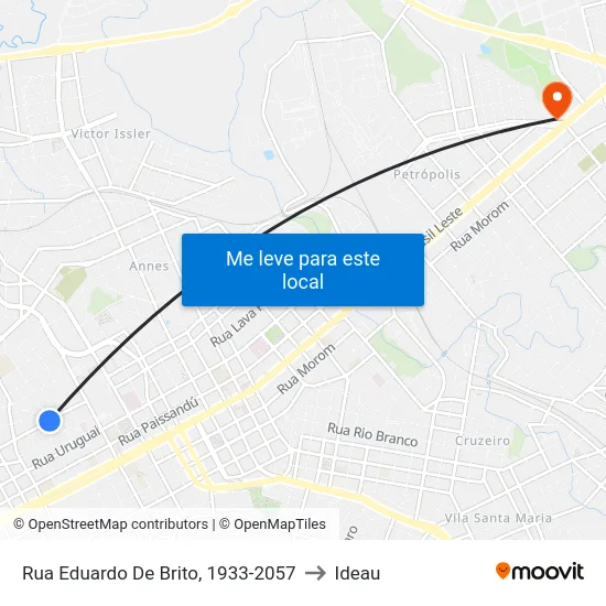 Rua Eduardo De Brito, 1933-2057 to Ideau map