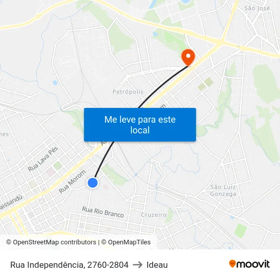 Rua Independência, 2760-2804 to Ideau map