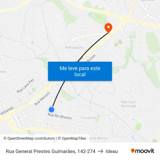 Rua General Prestes Guimarães, 142-274 to Ideau map
