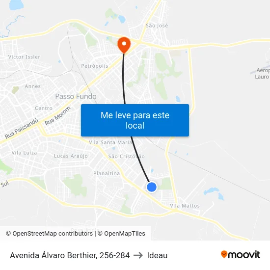 Avenida Álvaro Berthier, 256-284 to Ideau map