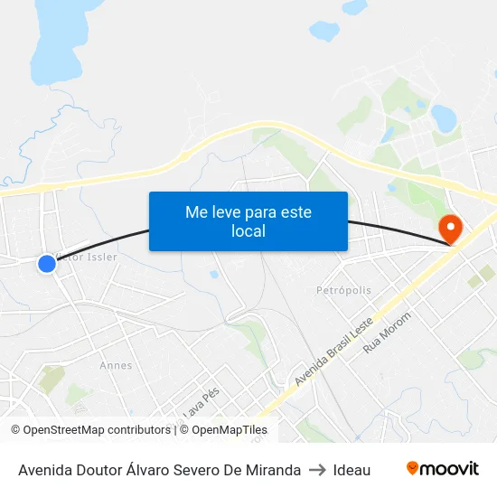 Avenida Doutor Álvaro Severo De Miranda to Ideau map
