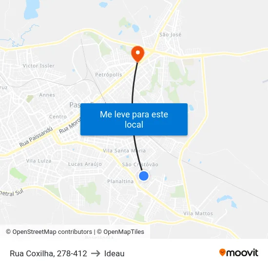 Rua Coxilha, 278-412 to Ideau map