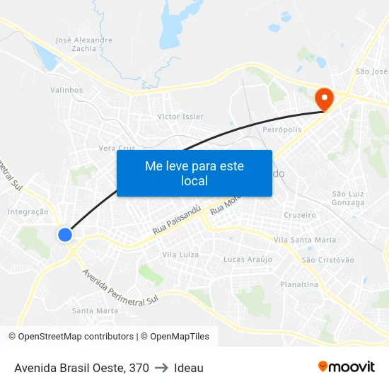 Avenida Brasil Oeste, 370 to Ideau map