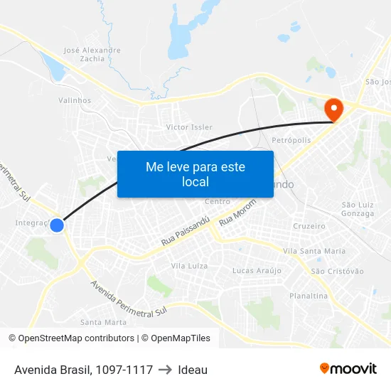 Avenida Brasil, 1097-1117 to Ideau map