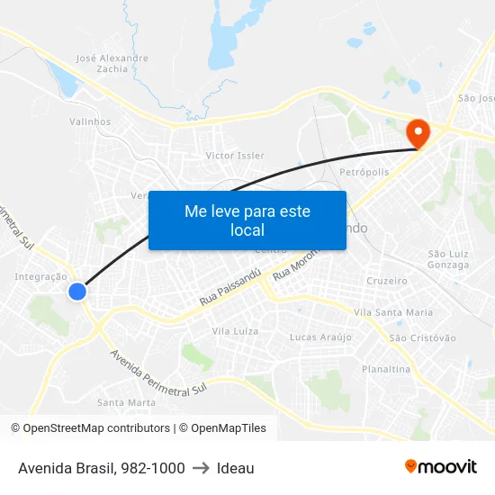 Avenida Brasil, 982-1000 to Ideau map