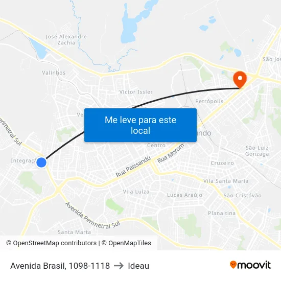 Avenida Brasil, 1098-1118 to Ideau map