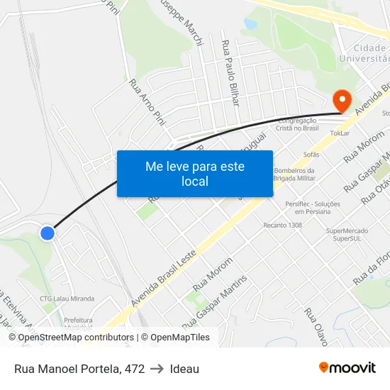 Rua Manoel Portela, 472 to Ideau map