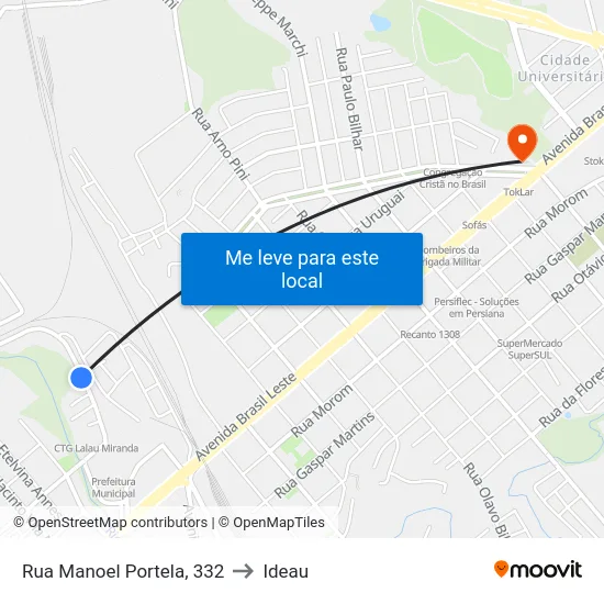 Rua Manoel Portela, 332 to Ideau map
