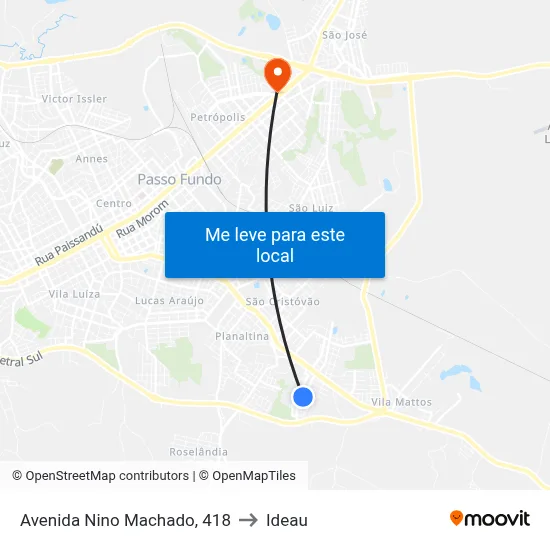 Avenida Nino Machado, 418 to Ideau map