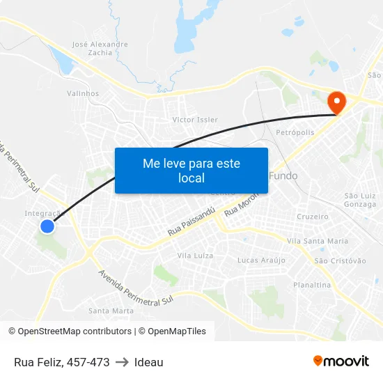 Rua Feliz, 457-473 to Ideau map