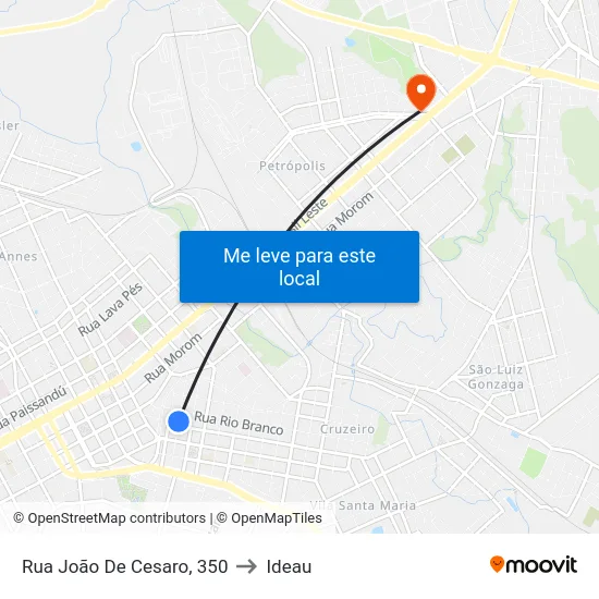 Rua João De Cesaro, 350 to Ideau map