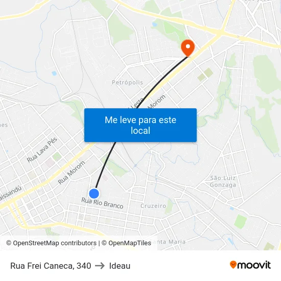 Rua Frei Caneca, 340 to Ideau map