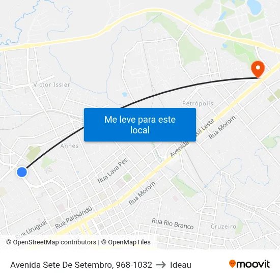 Avenida Sete De Setembro, 968-1032 to Ideau map