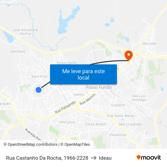 Rua Castanho Da Rocha, 1966-2228 to Ideau map