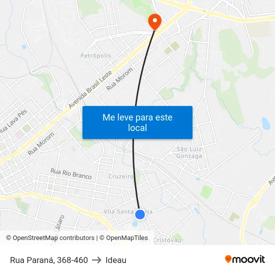 Rua Paraná, 368-460 to Ideau map