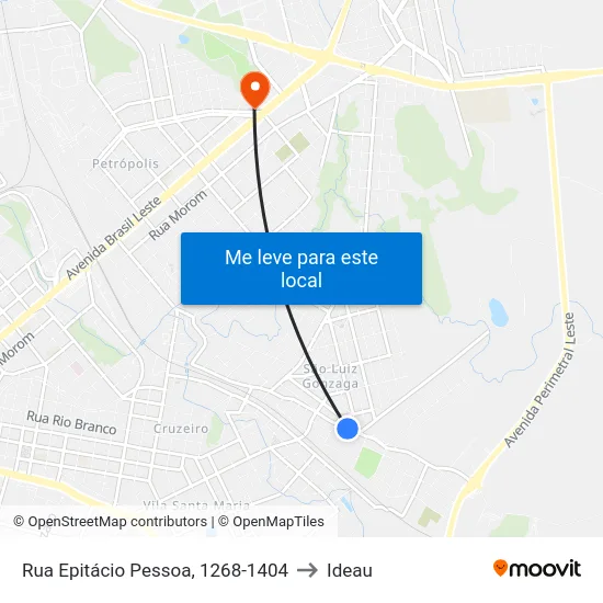 Rua Epitácio Pessoa, 1268-1404 to Ideau map