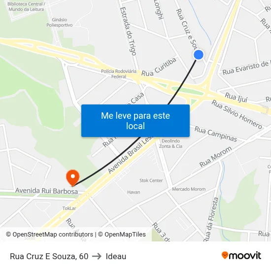 Rua Cruz E Souza, 60 to Ideau map
