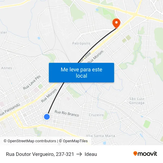 Rua Doutor Vergueiro, 237-321 to Ideau map