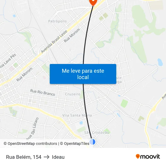 Rua Belém, 154 to Ideau map