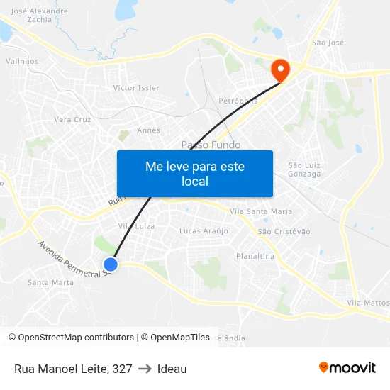 Rua Manoel Leite, 327 to Ideau map