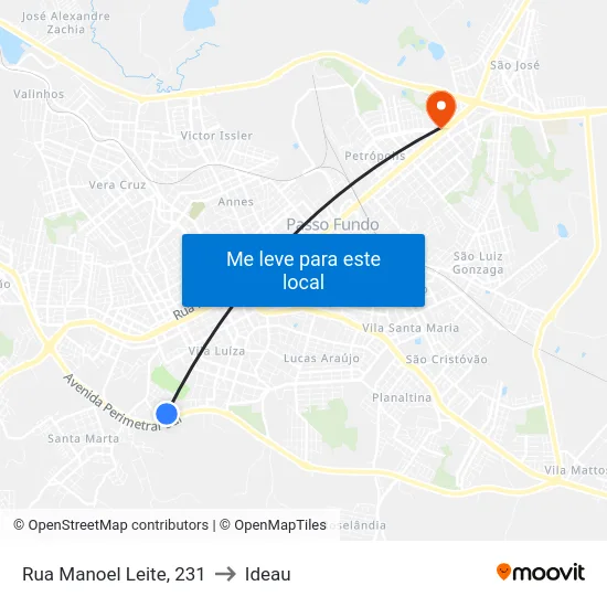 Rua Manoel Leite, 231 to Ideau map