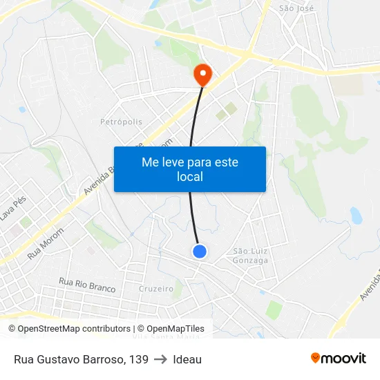 Rua Gustavo Barroso, 139 to Ideau map