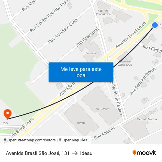 Avenida Brasil São José, 131 to Ideau map