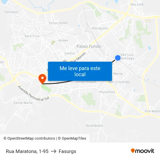 Rua Maratona, 1-95 to Fasurgs map