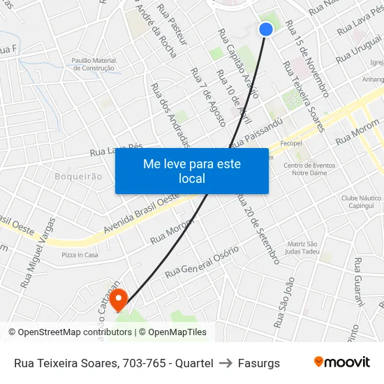 Rua Teixeira Soares, 703-765 - Quartel to Fasurgs map