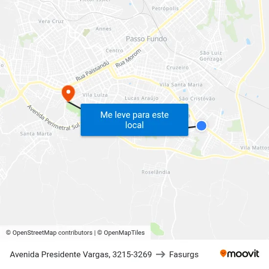 Avenida Presidente Vargas, 3215-3269 to Fasurgs map