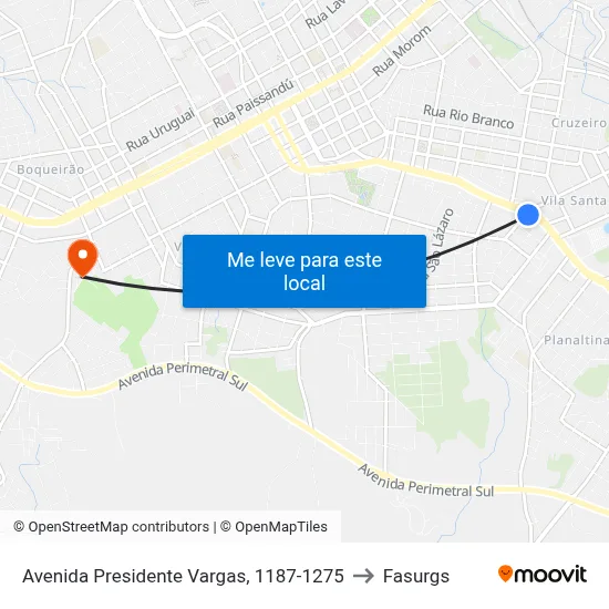 Avenida Presidente Vargas, 1187-1275 to Fasurgs map