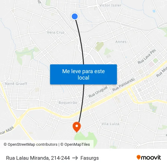 Rua Lalau Miranda, 214-244 to Fasurgs map