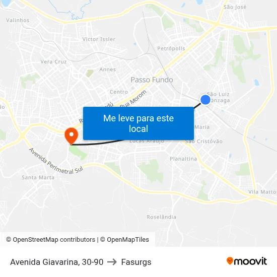 Avenida Giavarina, 30-90 to Fasurgs map